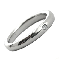 【Tiffany&amp;Co. 蒂芙尼】PT950鉑金-鑲單顆鑽FOEVER細版婚戒戒指-內直徑1.55公分(展示品)