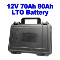 IP67 Waterproof 12V 70Ah 80Ah LTO Lithium titanate battery pack 25000 cycles for fish finder thrust UPS solar LED + 10A charger