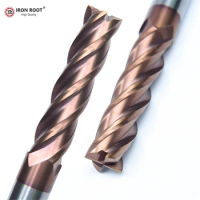 IRON ROOT Round Nose End Mill, HRC58, 6mm-12mm, CNC Lathe Milling Tool 4-Blade Ball End Carbide End Mill, Ball End Mill