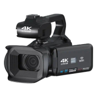 4K UHD Video Camera Camcorder 64MP 18X 4.0" touch Screen with 2pcs 4500mah battery 64G SD Card Wireless microphone double charge