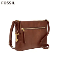 【FOSSIL】Fiona 真皮輕便休閒咖啡色斜背包 ZB7668200