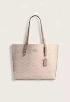 COACH Coach Mollie Tote Bag In Signature Canvas Sand Taupe