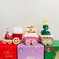 星巴克海外限定聖誕節交換禮物星禮包擺飾迷你小火車小夜燈手機支架桌面便利簽