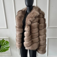 Women Fox Fur Jacket Real Fur Coat Long Jackets For Women Suit Collar Best Selling Winter Natural Fox Fur Coat