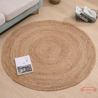 圓形藤編地毯臥室床邊地墊手工編織水草墊客廳蘆葦茶幾墊攝影裝飾