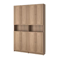 BILLY/OXBERG 書櫃附高度延伸櫃/門板, 橡木紋, 80x30x237 公分