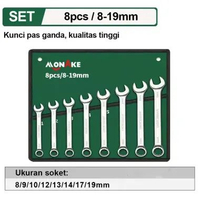 SKY - German Tool kunci ring pas set Pas 8-24mm/dengan tas penyimpanan Set 11 pcs Kunci ring pas Set
