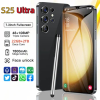 Mobile Phones S25 Ultra 7.3 HD Screen Smart Phone Original 22G+2T 5G Dual Sim Celulares Android Unlocked 108MP 7800mAh S24 Ultra