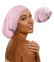 100% Mulberry Silk Bonnet for Sleeping for Curly Hair and Braids Wrap with Adjustable Strap for Wome