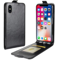 iP10 Case for iPhone X 10 Down Open Style Cases Flip Leather Thick Solid Card Slot Cover Black for iPhone10 iPhoneX iPhone-X