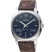 ANONIMO 吾名 EPURATO義式經典機械腕錶(AM400001108K35)-42mm-藍面皮革【刷卡回饋 分期0利率】【APP下單22%點數回饋】