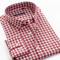 5XL 6XL 7XL 8XL 9XL 10XL big size Plaid Long Sleeve Shirt 100% Cotton 2022 New Business Casual Brand Clothing Men's Shirt
