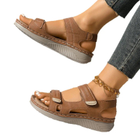 คอลเลคชั่นฤดูร้อนใหม่ ปี รองเท้าแตะลำลองพื้นหนา รองเท้าแตะเวลโครแบบสายเดียว สำหรับผู้หญิง รองเท้า  ส