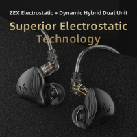 KZ ZEX Electrostatic Dynamic Drive Hybrid Earphones Bass HIFI Earbud Noise Cancelling Sport Headset For KZ ZSX ZS10 ZSN PRO EDX