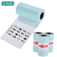 3 Roll Printable Sticker Paper Roll Direct Thermal Paper with Self-adhesive 57*30mm for PeriPage A6 Pocket Thermal Printer