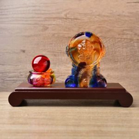 全城熱賣 - 2026年富甲四方聚財陣吉祥物琉璃擺件馬年客廳臥室招財吉祥擺設古法琉璃一個+聚寶盆+長底座