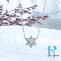 【LOVE PT】白金鑽石五角星吊墜 白金套鍊 母親節禮物(PT950 鉑金套鍊 A096)