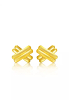 Chow Sang Sang 999.9 24K Pure Gold Essence "X" Design Earrings for Women 68705E