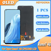 6.43"OLED Reno 7 Screen For Oppo Reno7 LCD Display Touch Screen Digitizer Assembly With Frame For OPPO Reno7 4G CPH2363 LCD