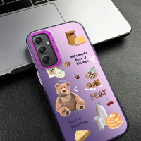 เคส Samsung A34 5G ดีไซน์หมี กึ่งโปร่งใส บางเฉียบ ฝ้า เคสโทรศัพท์