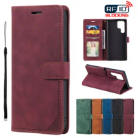 Wallet Anti Theft Brush Flip Leather Case For Samsung Galaxy S24 Ultra S23 S22 Plus S21 S20 FE A12 A14 A34 A51 A42 A52 A53 A54