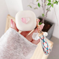 Heart with Shell Pendant Cute Case for Samsung Galaxy Buds Pro Live 2 Buds2 Pro FE Cover Protective Shell Shield for GalaxyBuds