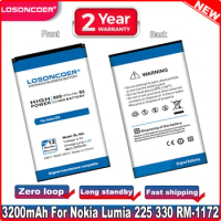 LOSONCOER 3200mAh BL-4UL / BL4UL / BL 4UL battery For Nokia Asha 225 Lumia 225 RM-1011 RM-1126+Tracking Number