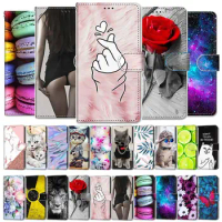 A01 Fashion Funny Painted Flip Cover For Samsung Galaxy A 01 A01 Core A013 SM-A015F A013F Card Slot Wallet Leather Phone Case