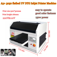 LY A3+ 3050 Full Automatic Flatbed Photo UV DTG Inkjet Printer Machine 300X500mm 880 DPI Printing Height 180mm 220V 110V