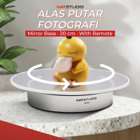 TaffSTUDIO Alas Putar Rotating Turntable Display Stand Mirror Remote