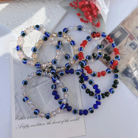 2025 Gelang Kristal Mata Jahat Turki Baru dengan Manik-manik Mata Biru Warna Campuran Gelang Gadis B