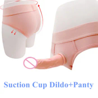 Wearable Strapon Dildos for Women Lesbian Realistic Dildo Anal Toys Sexy Porn Underwwear G spot Stimulator Strapon Dildo Panties