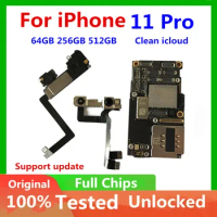 Motherboard For iPhone 11 Pro Original Mainboard With Face ID Clean iCloud High Quality 256GB 128GB 64GB Logic Board IOS System