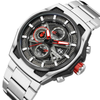 Evans Jayden Jam Tangan Pria EJ 9585 Rantai Stainless Steel Chronograph Kaca Sapphire Water Resistan