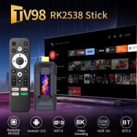 TV98 Android 13 TV Stick 8K Video ATV Mini RK3528 Quad Core Smart TV Box HDR10 Support 8K Wifi6 BT5.0 Voice Remote Media Player