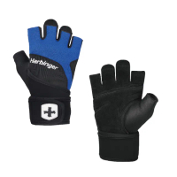 【Harbinger】2.0 重訓/健身專業護腕手套-藍 Training Wristwrap 2.0(總代理公司貨)