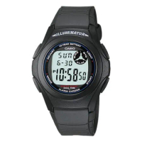 CASIO 卡西歐電子錶 橡膠錶帶 鬧鈴碼表 背光照明 F-200 (F-200W-1A)