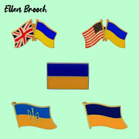Ukrain Flag Brooch Pin America United Kingdom Flag Badge Pin