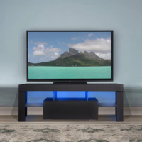 Modern TV media console, living room TV bracket, TV cabinet with LED lights, storage cabinet, decorative cabinet