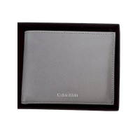【Calvin Klein】CK皮夾男夾短夾名片夾證件夾 大象灰多層送禮(贈原廠紙袋紙盒)