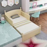 實木兒童伸縮床沙發床拼接嬰兒床小戶型單人推拉床坐臥兩用