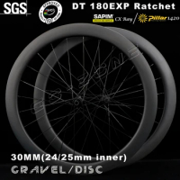700c Road Carbon Wheels Disc Brake DT 180 Sapim CX Ray / Pillar 1420 Gravel Cyclocross 30mm Clincher Tubeless UCI Bike Wheelset