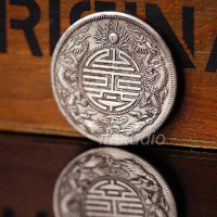 廣東省造雙龍壽字光緒元寶創意中國風擺件復古龍洋小禮品裝飾硬幣