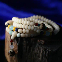 Tibetan Mala Bodhi Beads 108 Prayer Beads Mala Buddhist Prayer Beads Mala River Stone Lapis Lazuli