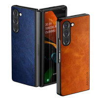 Case for Samsung Galaxy Z Fold 5 Fold5 5G coque Luxury Vintage leather Protective cover funda for samsung galaxy z fold 5 case