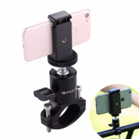 PULUZ Aluminum Alloy Mount Holder Handle Bar for Iphone Samsung Xiaomi Phones Bike Stands with Ball Head for Gopro Hero