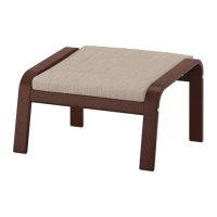 POÄNG 椅凳, 棕色/hillared 米色, 68x54x39 公分