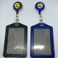 Kementrian PUPR Name Tag Yoyo Gantungan ID Card-Holder Tempat Kartu Tanda Pengenal Case Kulit Sintet