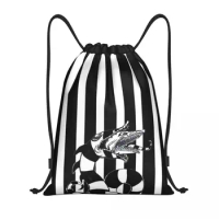 Beetlejuice Sandworm Drawstring Backpack Sports Gym Bag for Women Men Tim Burton Horror Movie Training Sackpack