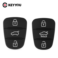 KEYYOU 10x 3 Button Remote Key Fob Case Rubber Pad For Hyundai I10 I20 I30 IX35 for Kia K2 K5 Rio Sportage Flip Key